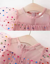 Girls Confetti Dress - Dusty Pink.